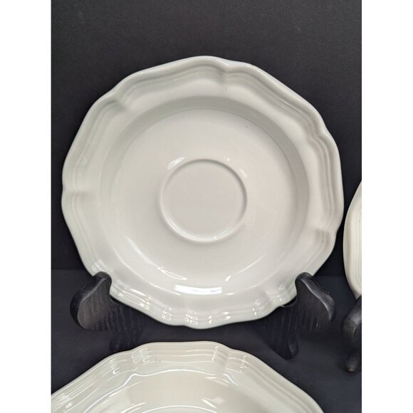 Mikasa French Countryside F9000 White Scalloped Edge 6 1/8" Saucer Set of 4 - Picture 1 of 9